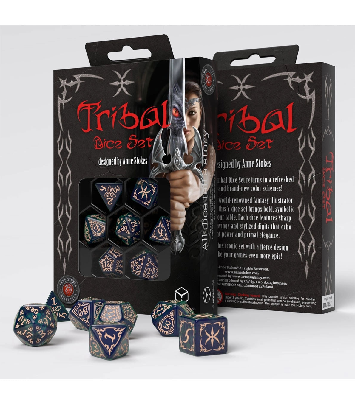 Dados Azul y beige Tribal